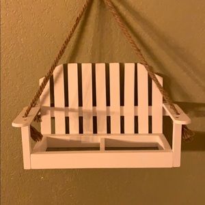 Wooden Bench Bird Feeder
